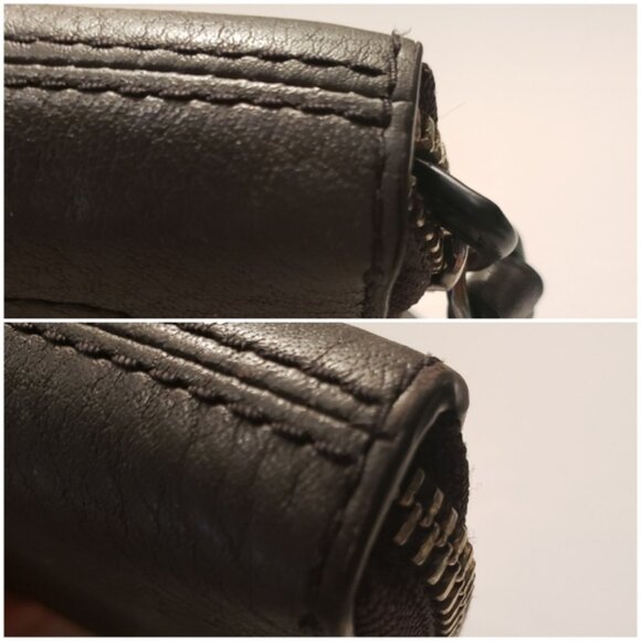 MARC JACOBS NY EMPIRE CITY LEATHER WALLET/WRISTLET ~ DARK GREY - Picture 11 of 12